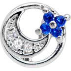 16G 5/16 Clear Blue CZ Gem Moonflower Labret Monroe Tragus