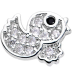 16G 5/16 Clear Black CZ Gem Ducky Internally Threaded Labret