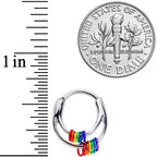 16G 3/8 Double Rainbow Gay Pride Septum Clicker