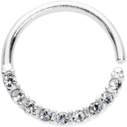 16G 3/8 Clear Gem Simple Elegance Seamless Circular Ring