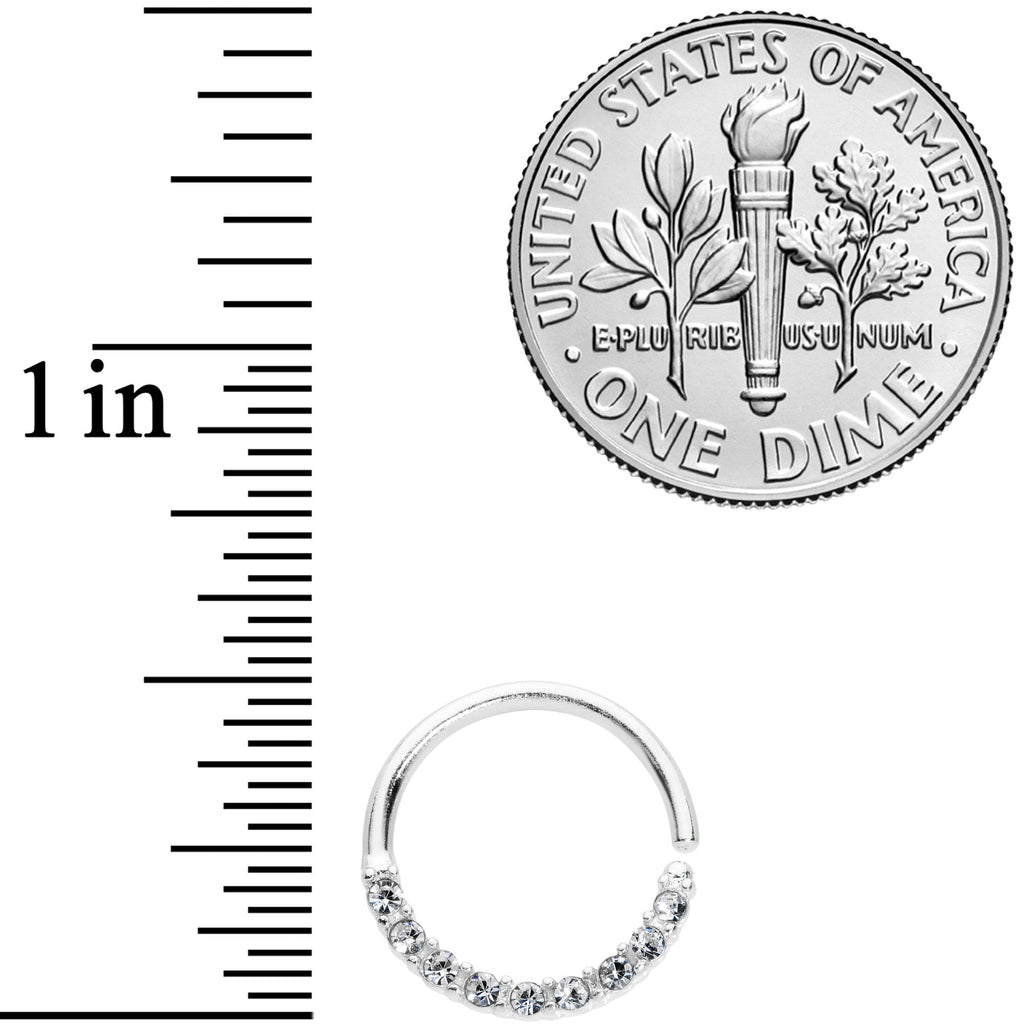16G 3/8 Clear Gem Simple Elegance Seamless Circular Ring