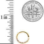 16G 5/16 Clear Gem Gold Tone Simple Elegance Seamless Circular Ring