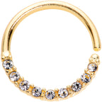 16G 3/8 Clear Gem Gold Tone Simple Elegance Seamless Circular Ring