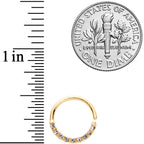 16G 3/8 Clear Gem Gold Tone Simple Elegance Seamless Circular Ring
