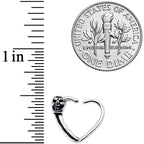 16G 3/8 Halloween Skull Valentine Heart Right Ear Closure Ring