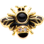 16G 1/4 Clear Gem Gold Tone Insect Bee Cartilage Tragus Earring
