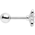 16G 1/4 Pink Gem Center Flower Cartilage Tragus Earring
