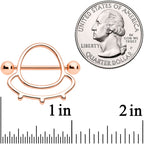 14G 9/16 Rose Gold Tone Outer Space UFO Nipple Shield Set