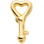 20G 5/16 Gold Tone Key to Your Heart L Shaped Nose Ring