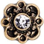 16G 1/4 Clear Gem Gold Tone Flower Emblem Tragus Cartilage Earring