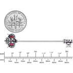 14G Pink Clear Gem Royal Owl Key Industrial Barbell 38mm