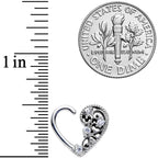 16G 3/8 Clear CZ Gem Art Deco Left Heart Closure Ring