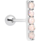 16G 1/4 White Faux Opal Quintuplet Cartilage Tragus Earring