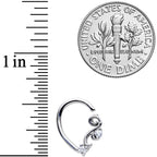 16G 3/8 Clear CZ Gem Half Left Right Ear Closure Ring