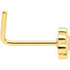 22G 1/4 Gold Tone Spring Flower L Shaped Nose Ring