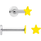 16G 5/16 Blue Pink Yellow Glow Star Labret Set of 3