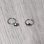14G 1/2 White Faux Opal Elephant BCR Captive Nipple Ring Set