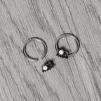 14G 1/2 White Faux Opal Elephant BCR Captive Nipple Ring Set
