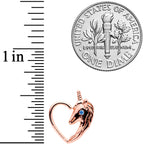 16G 5/16 Blue Gem Rose Gold Tone Unicorn Left Heart Closure Ring