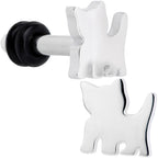 Steel Cat Lover Kitty Cat Single Flare Plug Set 14G to 0G