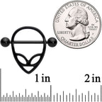 14G 3/4 Black UFO Alien Nipple Shield Set