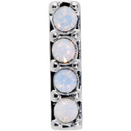 16G 5/16 White Faux Opal Quartet Cartilage Tragus Earring