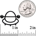 14G 13/16 Black Outer Space UFO Nipple Shield Set