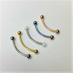 16G 9/16 Rainbow Curved Barbell