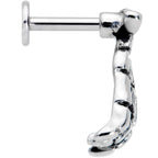 16G 1/4 Spooky Skeleton Hand Halloween Labret Monroe Tragus
