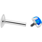 16G 1/4 3mm Blue Syn Opal G23 Titanium Internal Thread Labret