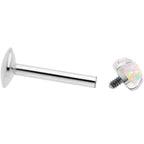 16G 5/16 3mm White Syn Opal G23 Titanium Internal Thread Labret