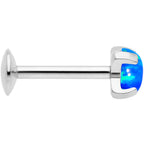 16G 5/16 4mm Blue Syn Opal G23 Titanium Internal Thread Labret