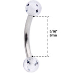16G 5/16 Black Splatter Curved Eyebrow Ring