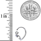 16G 5/16 Clear CZ Gem Half Heart Right Ear Closure Ring