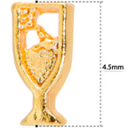 18G 5/16 Gold Tone Glass of Champagne L Shaped Nose Ring