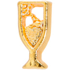 20G 5/16 Gold Tone Glass of Champagne L Shaped Nose Ring