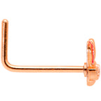 22G 5/16 Pink Rose Gold Tone Nerdy Easter Bunny L Shaped Nose Ring