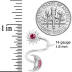 14G 7/16 Pink Gem Moon Spiral Twister Belly Ring
