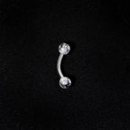 14G 5/16 Clear Speckled Acrylic End Curved Eyebrow Ring