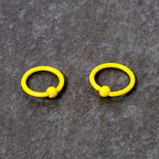 16G 3/8 Yellow Glow in the Dark BCR Captive Ring Set of 2