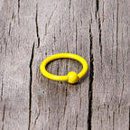 16G 3/8 Yellow Glow in the Dark BCR Captive Ring Set of 2