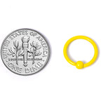 16G 3/8 Yellow Glow in the Dark BCR Captive Ring Set of 2