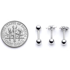 16G 1/4 Clear Gem Starfish Nautical Cartilage Tragus Set of 3