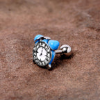 16G 1/4 Clear Gem Light Blue Alarm Clock Cartilage Tragus Earring