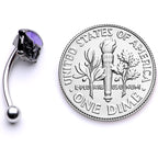16G 5/16 Black Purple Cauldron Halloween Curved Eyebrow Ring