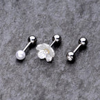 16G 1/4 Clear Gem Flower Cartilage Tragus Set of 3