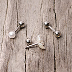 16G 1/4 Clear Gem Flower Cartilage Tragus Set of 3