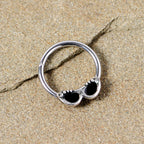 16G 3/8 Clear Gem 50s Retro Summer Sunglasses Hinged Segment Ring