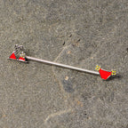 14G Red Itty Bitty Bikini Industrial Barbell 38mm