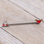 14G Red Itty Bitty Bikini Industrial Barbell 38mm